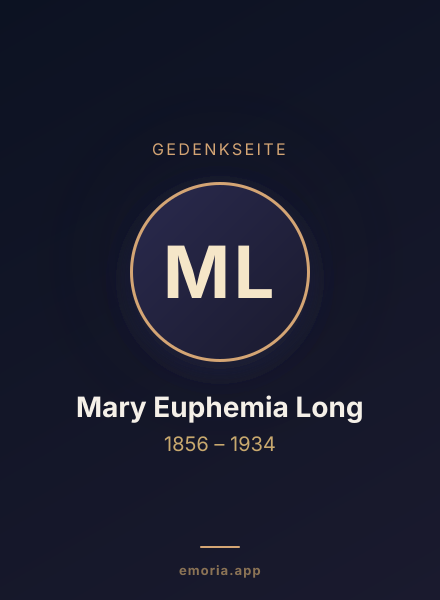Gedenkportrait von Mary Euphemia Long