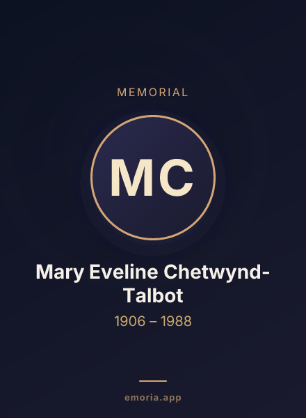 Memorial portrait of Mary Eveline Chetwynd-Talbot