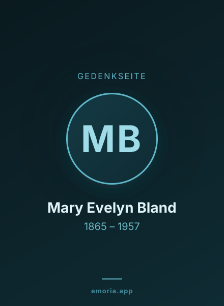 Gedenkportrait von Mary Evelyn Bland