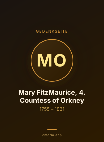 Gedenkportrait von Mary FitzMaurice, 4. Countess of Orkney