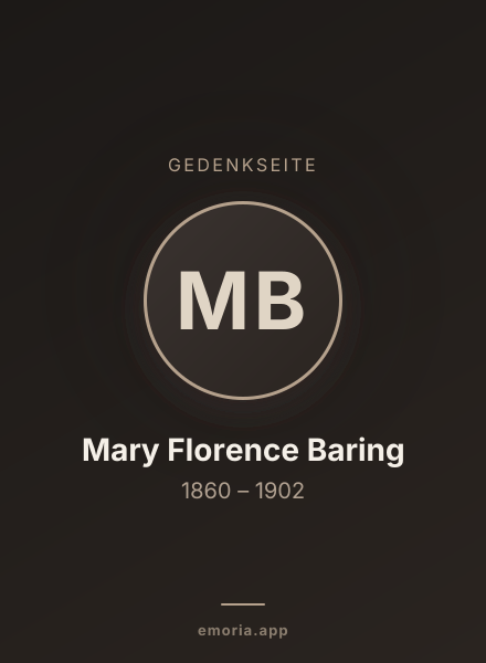 Gedenkportrait von Mary Florence Baring