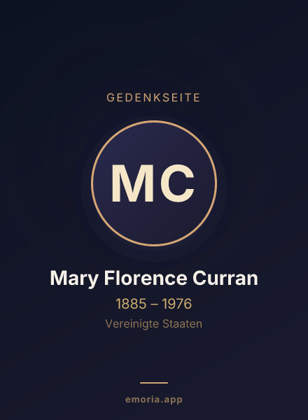 Gedenkportrait von Mary Florence Curran
