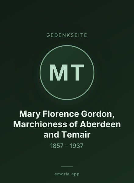 Gedenkportrait von Mary Florence Gordon, Marchioness of Aberdeen and Temair