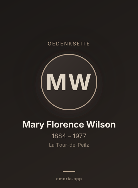 Gedenkportrait von Mary Florence Wilson