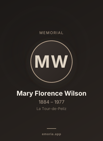 Memorial portrait of Mary Florence Wilson