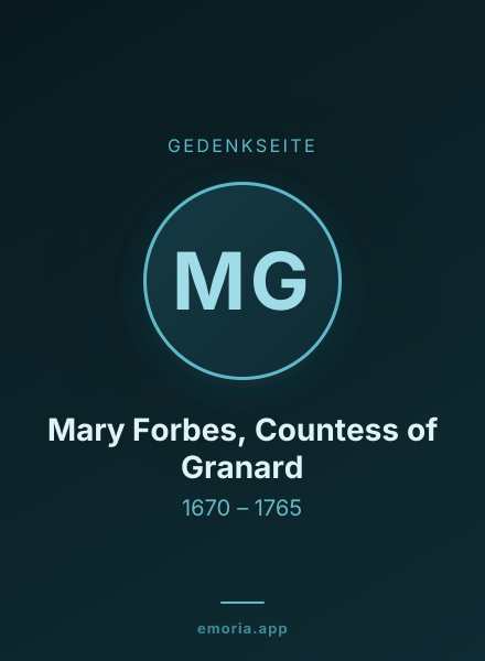 Gedenkportrait von Mary Forbes, Countess of Granard