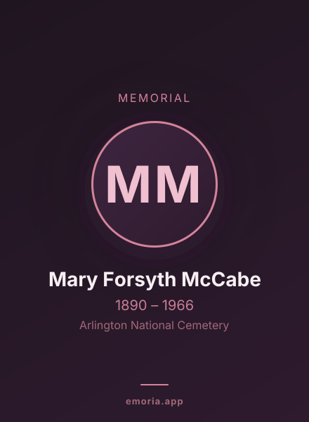 Memorial portrait of Mary Forsyth McCabe
