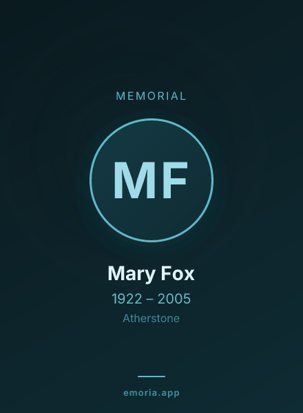 Memorial portrait of Mary Fox