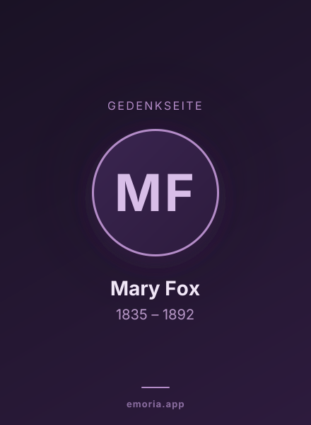 Gedenkportrait von Mary Fox