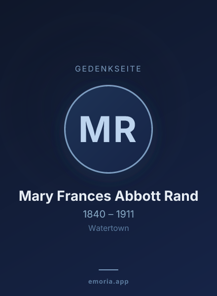 Gedenkportrait von Mary Frances Abbott Rand