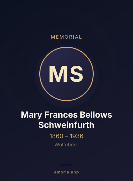 Memorial portrait of Mary Frances Bellows Schweinfurth