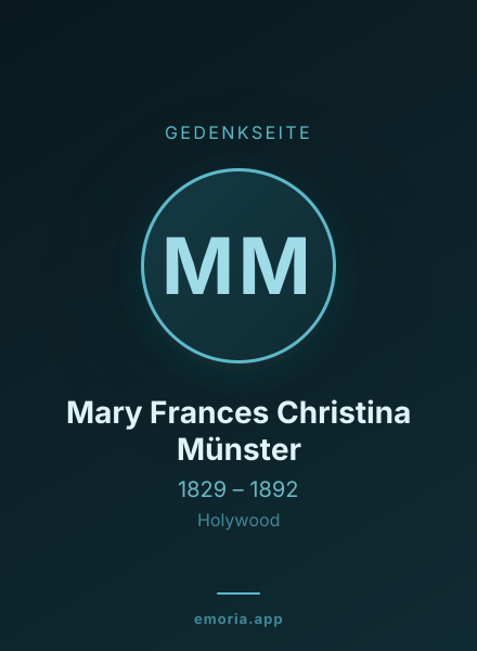 Gedenkportrait von Mary Frances Christina Münster