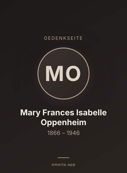 Gedenkportrait von Mary Frances Isabelle Oppenheim