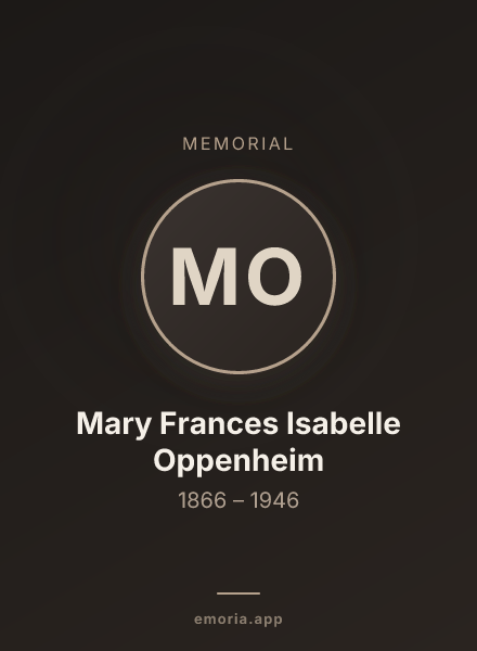Memorial portrait of Mary Frances Isabelle Oppenheim