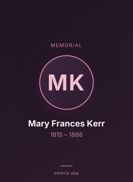 Memorial portrait of Mary Frances Kerr