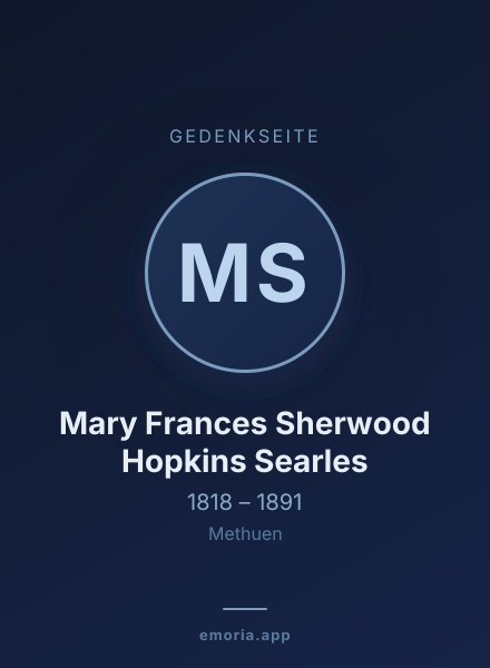 Gedenkportrait von Mary Frances Sherwood Hopkins Searles