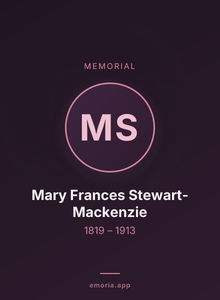 Memorial portrait of Mary Frances Stewart-Mackenzie
