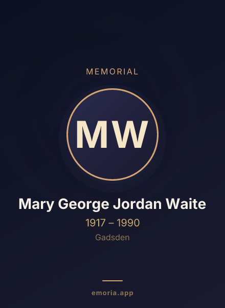 Memorial portrait of Mary George Jordan Waite
