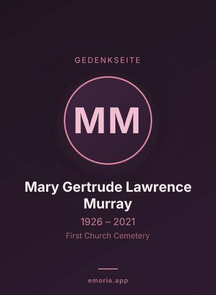 Gedenkportrait von Mary Gertrude Lawrence Murray