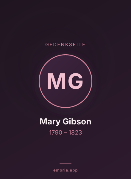 Gedenkportrait von Mary Gibson