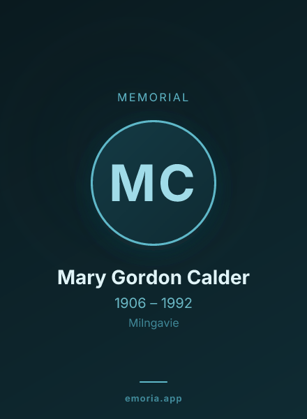 Memorial portrait of Mary Gordon Calder