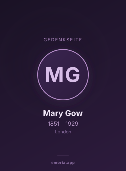 Gedenkportrait von Mary Gow