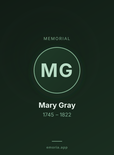 Memorial portrait of Mary Gray