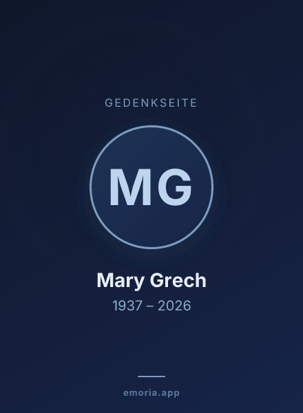 Gedenkportrait von Mary Grech