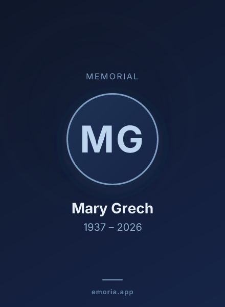 Memorial portrait of Mary Grech