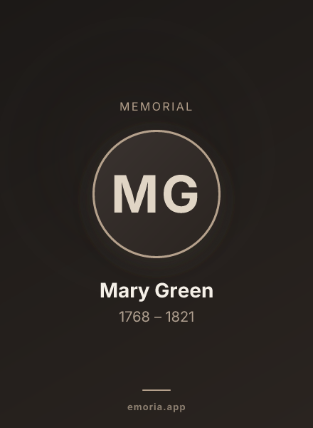 Memorial portrait of Mary Green