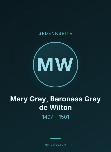 Gedenkportrait von Mary Grey, Baroness Grey de Wilton