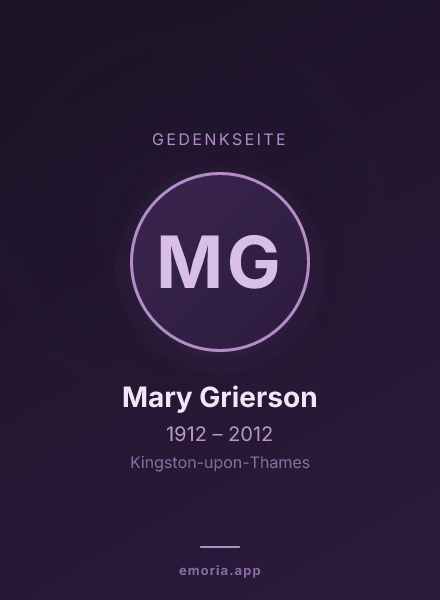 Gedenkportrait von Mary Grierson