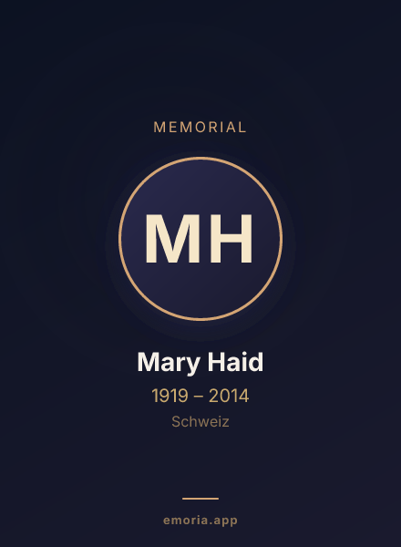 Memorial portrait of Mary Haid