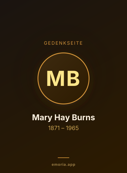 Gedenkportrait von Mary Hay Burns