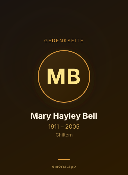 Gedenkportrait von Mary Hayley Bell