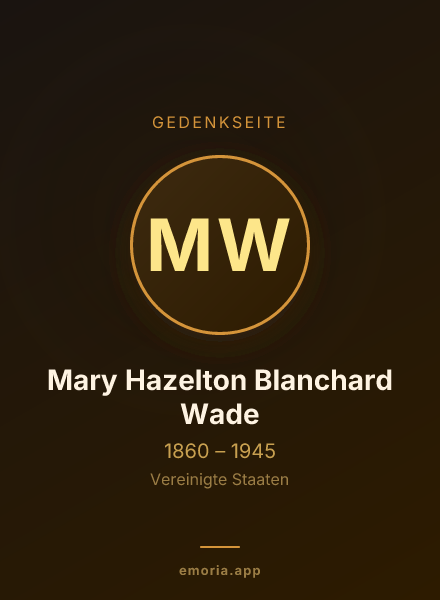Gedenkportrait von Mary Hazelton Blanchard Wade