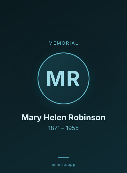Memorial portrait of Mary Helen Robinson