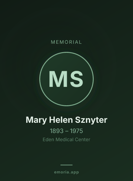 Memorial portrait of Mary Helen Sznyter