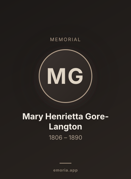 Memorial portrait of Mary Henrietta Gore-Langton
