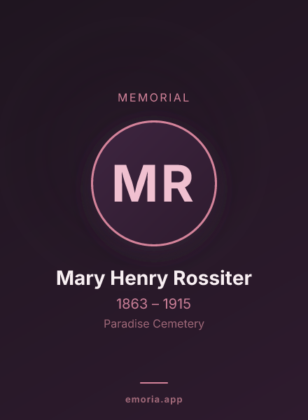 Memorial portrait of Mary Henry Rossiter