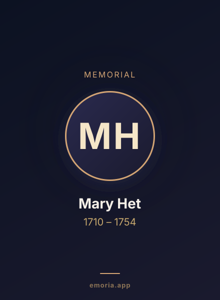 Memorial portrait of Mary Het