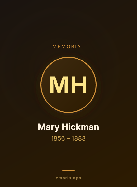 Memorial portrait of Mary Hickman
