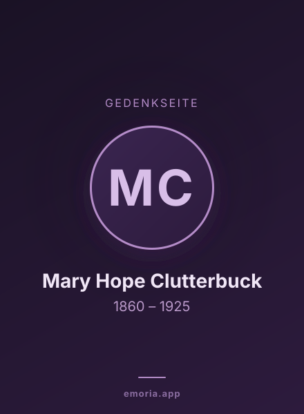 Gedenkportrait von Mary Hope Clutterbuck