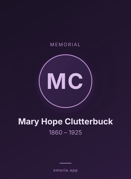 Memorial portrait of Mary Hope Clutterbuck