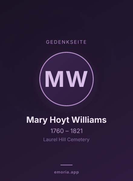 Gedenkportrait von Mary Hoyt Williams