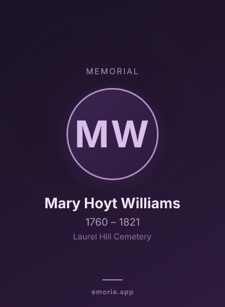 Memorial portrait of Mary Hoyt Williams