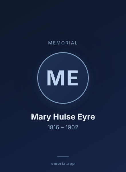Memorial portrait of Mary Hulse Eyre