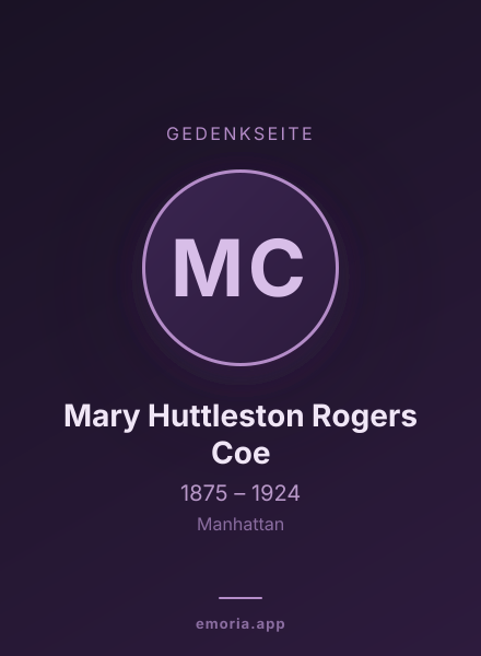 Gedenkportrait von Mary Huttleston Rogers Coe