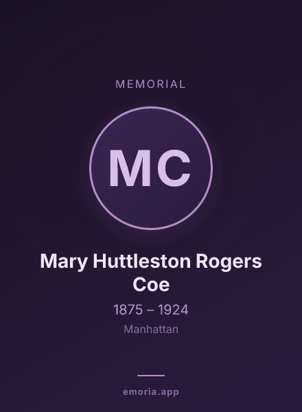 Memorial portrait of Mary Huttleston Rogers Coe