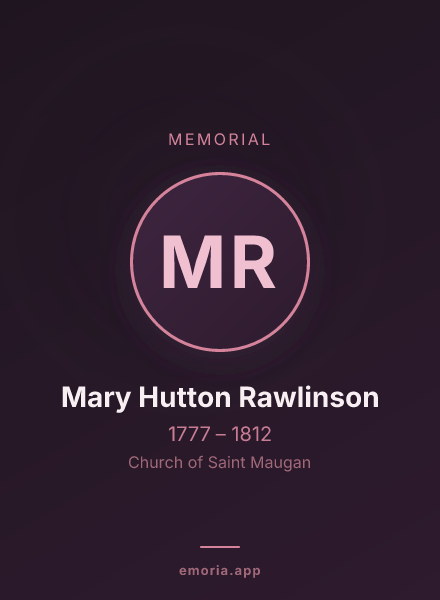 Memorial portrait of Mary Hutton Rawlinson